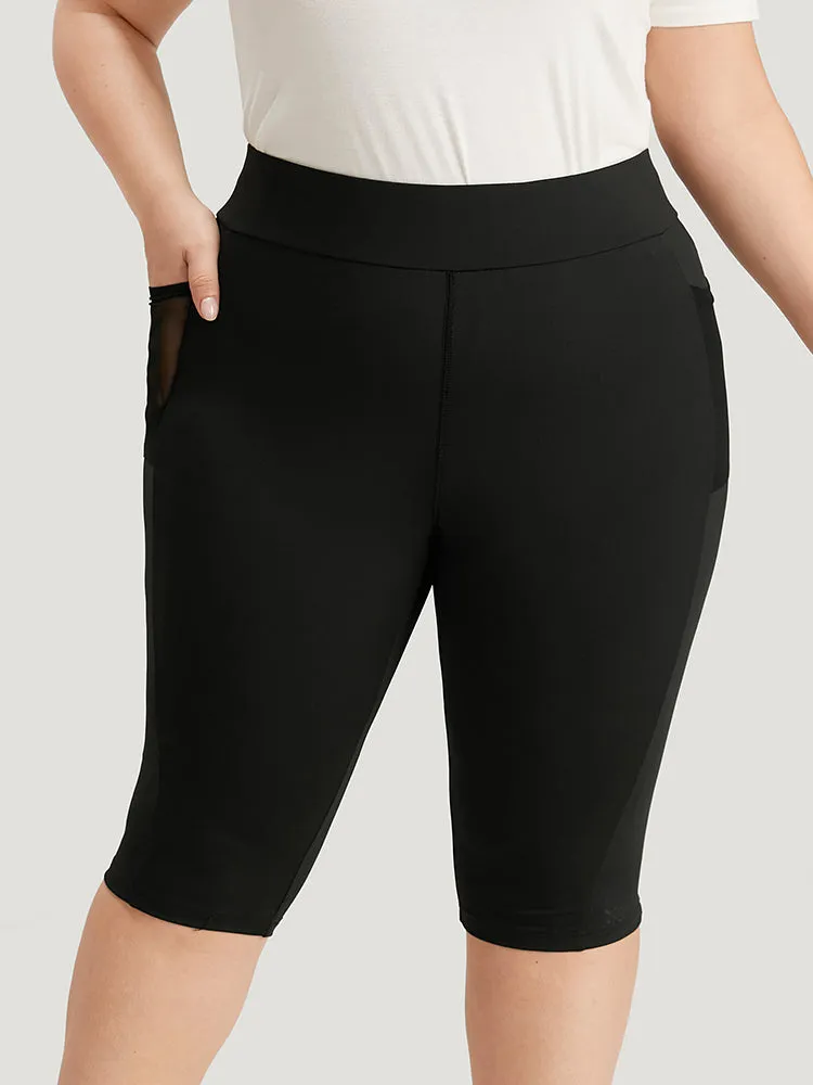 Skinny Wideband Waist Mesh Patchwork Pocket Leggings sold by Bloomchic product image thumbnail 3