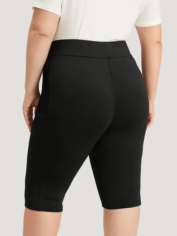 Skinny Wideband Waist Mesh Patchwork Pocket Leggings sold by Bloomchic product image thumbnail 4