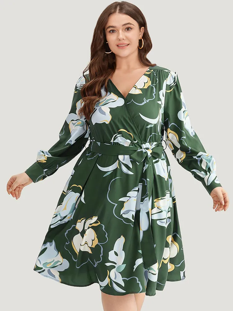 Floral Print Belted Long Sleeve Dress sold by Bloomchic
