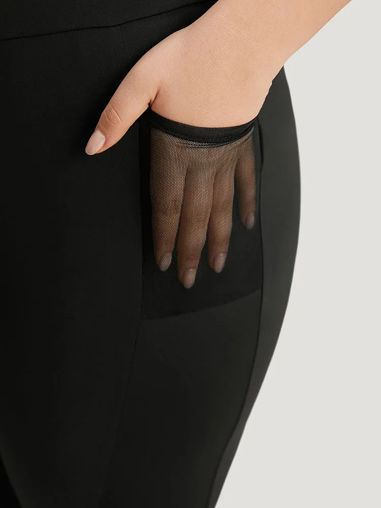 Skinny Wideband Waist Mesh Patchwork Pocket Leggings sold by Bloomchic product image thumbnail 5