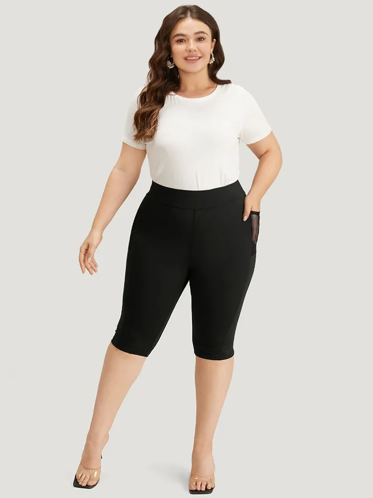 Skinny Wideband Waist Mesh Patchwork Pocket Leggings sold by Bloomchic product image thumbnail 2