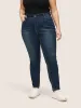 Zipper Fly Dark Wash Full Length Jeans sold by Bloomchic