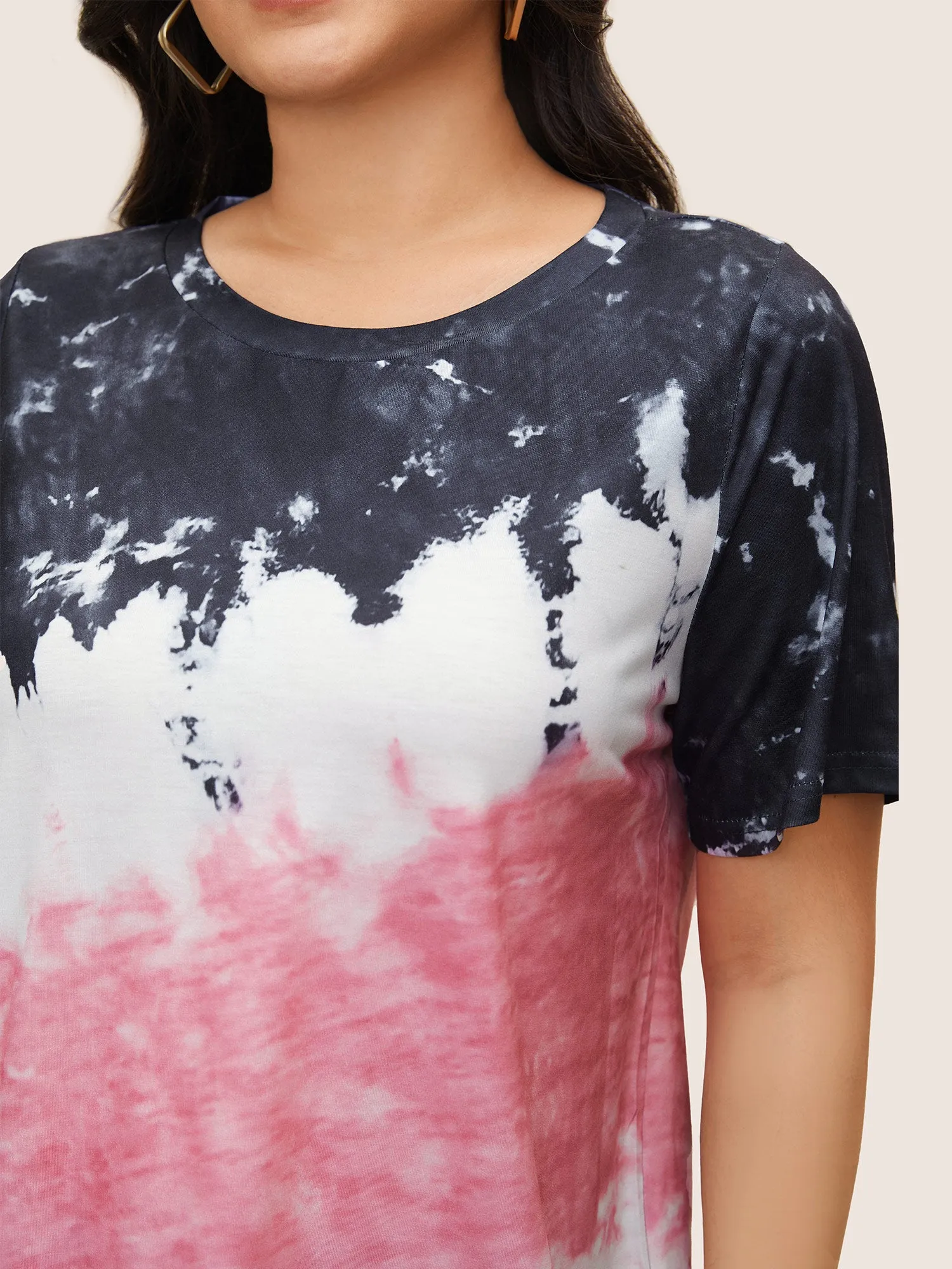 Tie Dye Round Neck T-shirt sold by Bloomchic product image thumbnail 4