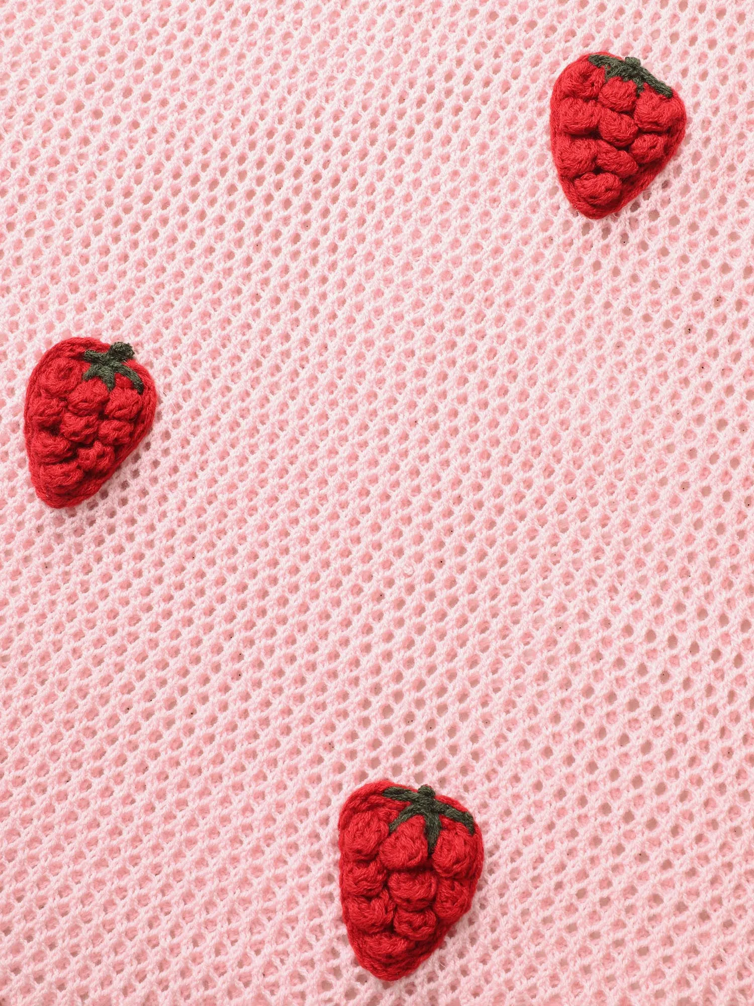 Stereo Strawberry Design Dolman Sleeve Swim Cover Up sold by Bloomchic product image thumbnail 5