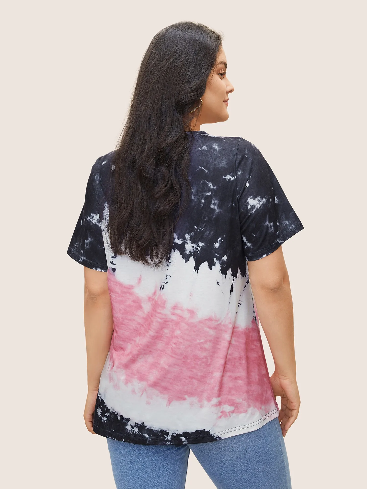 Tie Dye Round Neck T-shirt sold by Bloomchic product image thumbnail 2
