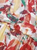 Watercolor Floral Print V Neck Ruched Dress sold by Bloomchic