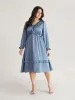 Plain Pocket Elastic Waist Ruffles Frill Trim Dress sold by Bloomchic