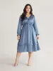 Plain Pocket Elastic Waist Ruffles Frill Trim Dress sold by Bloomchic