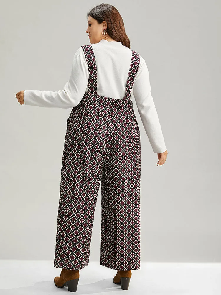 Christmas Geometric Adjustable Straps Jumpsuit sold by Bloomchic product image thumbnail 5