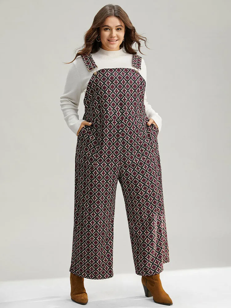 Christmas Geometric Adjustable Straps Jumpsuit sold by Bloomchic product image thumbnail 3