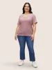Plain Waffle Knit V Neck T-shirt sold by Bloomchic