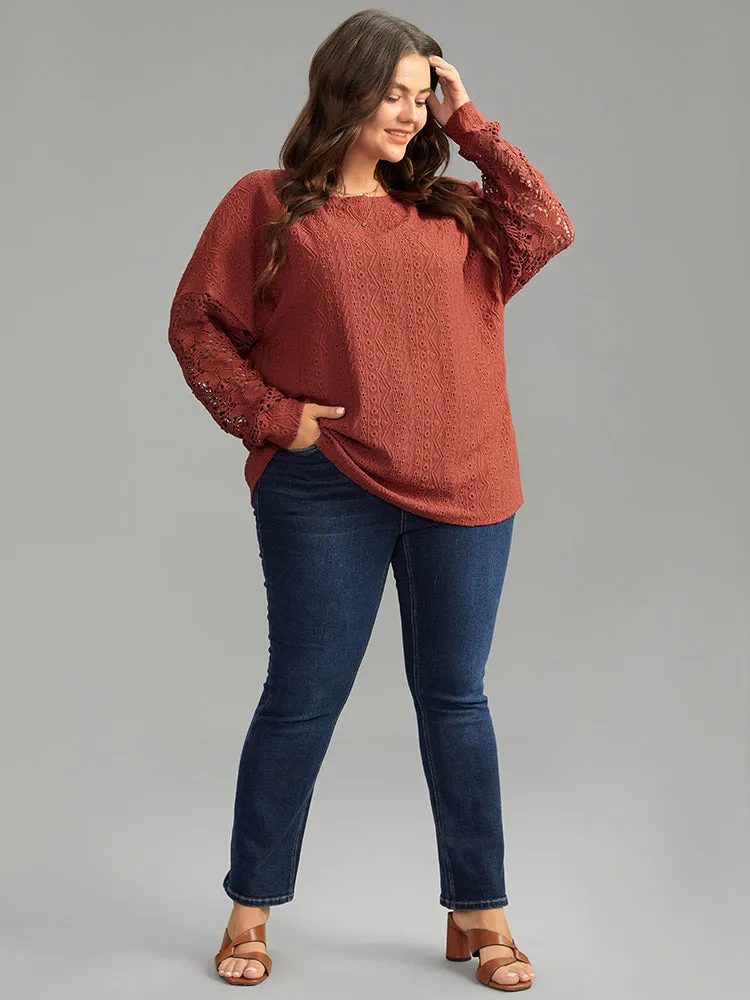 Solid Plisse Guipure Lace T-shirt sold by Bloomchic product image thumbnail 4