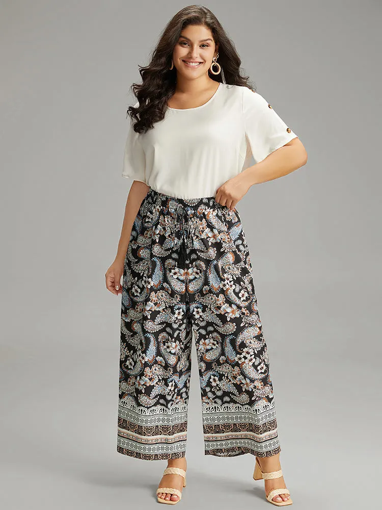 Boho Print Tassel Elastic Waist Pants sold by Bloomchic product image thumbnail 4