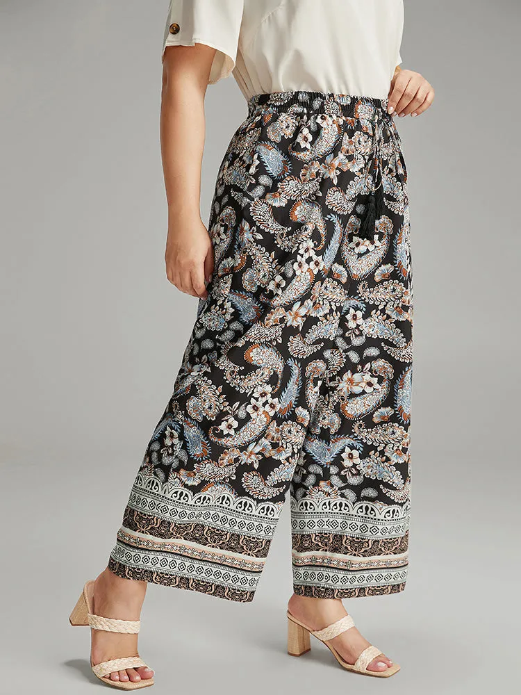 Boho Print Tassel Elastic Waist Pants sold by Bloomchic product image thumbnail 5