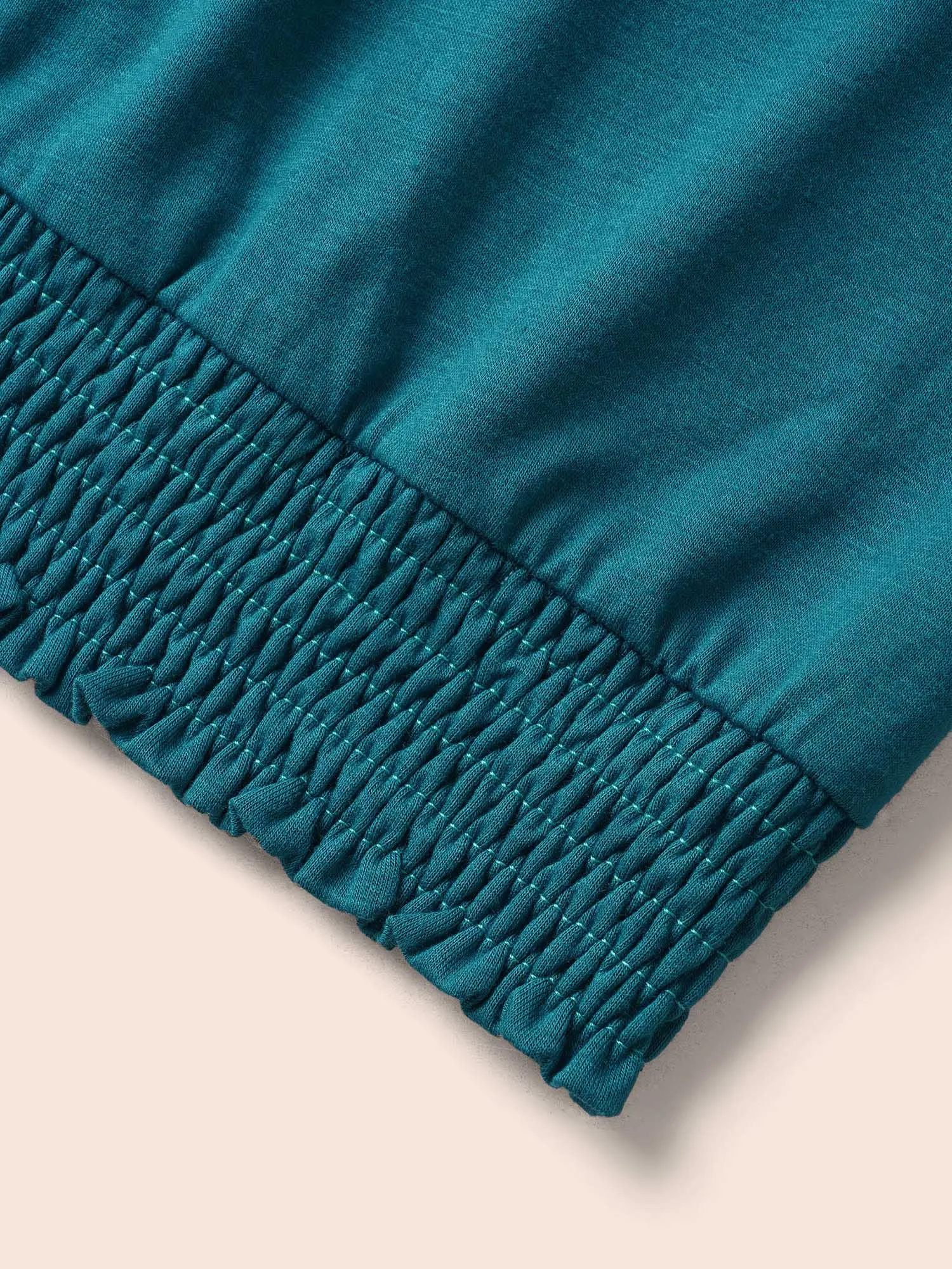 Solid Wrap Collar Gathered T-shirt sold by Bloomchic product image thumbnail 5