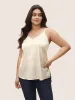Satin Lace Panel Split Side Cami Top sold by Bloomchic