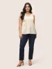 Satin Lace Panel Split Side Cami Top sold by Bloomchic