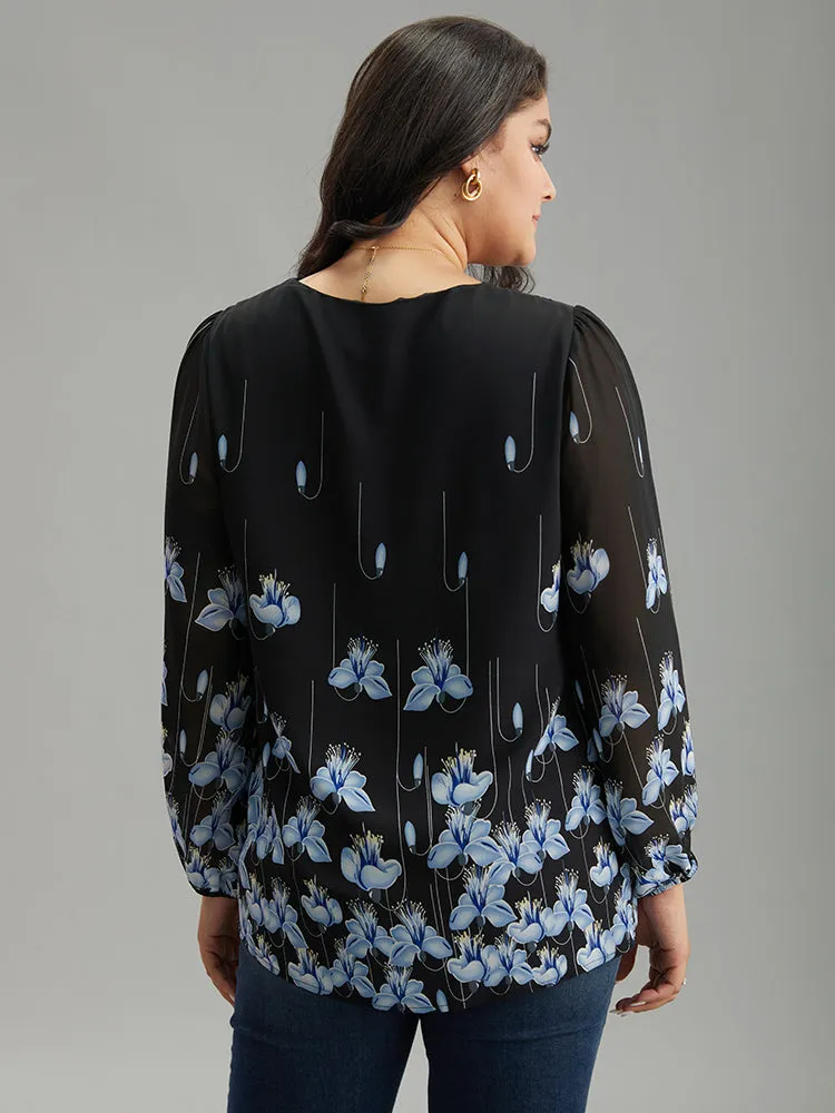 Boho Print Lace Patchwork Mesh Button Up Blouse sold by Bloomchic product image thumbnail 2