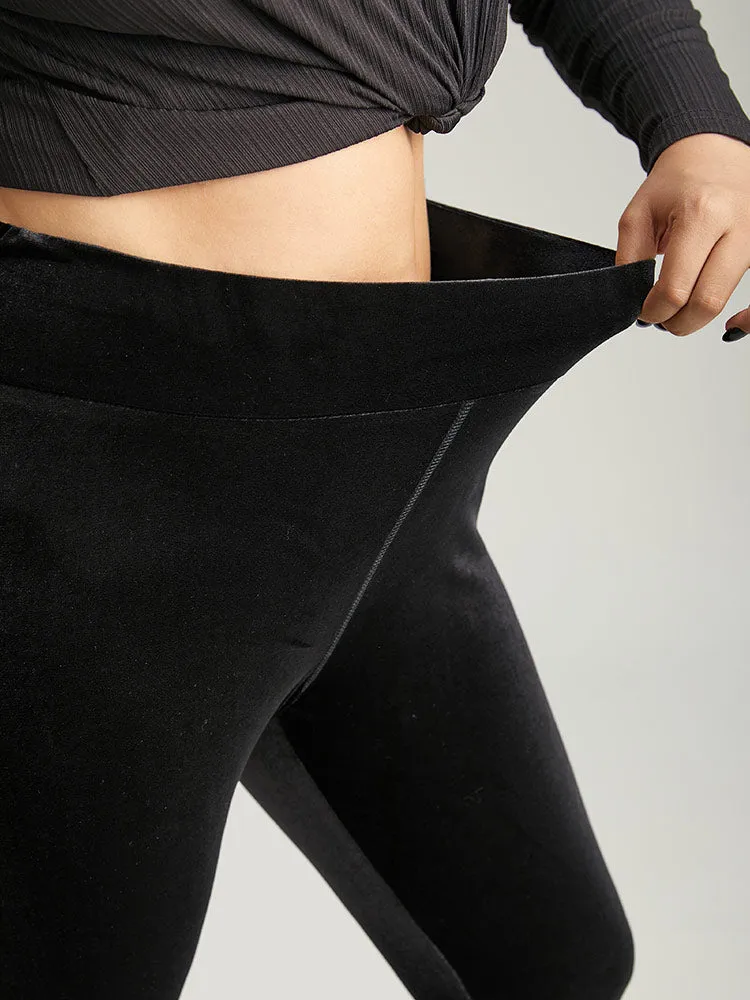 Plain Velvet Elastic Waist Skinny Leggings sold by Bloomchic product image thumbnail 5