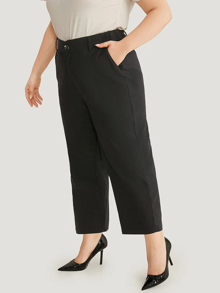 Solid Button Up Straight Leg Pants sold by Bloomchic product image thumbnail 2