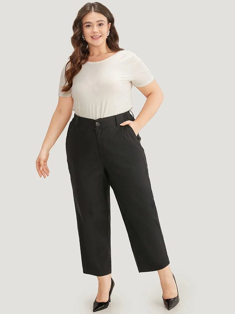 Solid Button Up Straight Leg Pants sold by Bloomchic product image thumbnail 3
