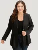 Suit Collar Button Up Plicated Detail Blazer sold by Bloomchic