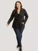 Suit Collar Button Up Plicated Detail Blazer sold by Bloomchic