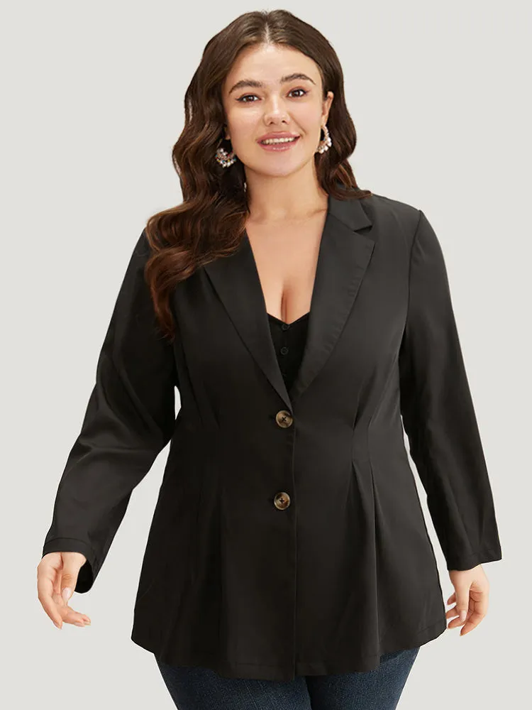 Suit Collar Button Up Plicated Detail Blazer sold by Bloomchic product image thumbnail 2