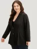 Suit Collar Button Up Plicated Detail Blazer sold by Bloomchic