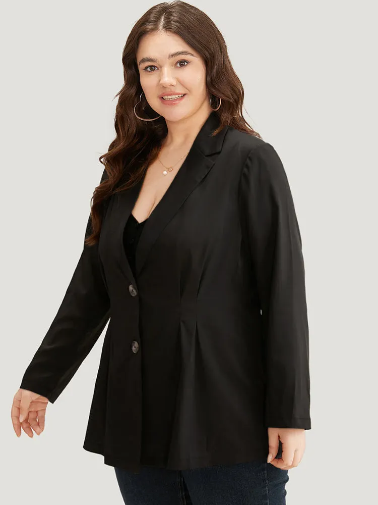 Suit Collar Button Up Plicated Detail Blazer sold by Bloomchic product image thumbnail 3