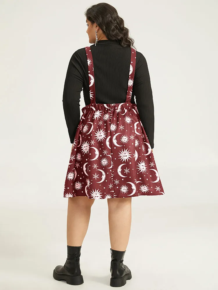 Halloween Moon & Star Print Pocket Spaghetti Strap Dress sold by Bloomchic product image thumbnail 5