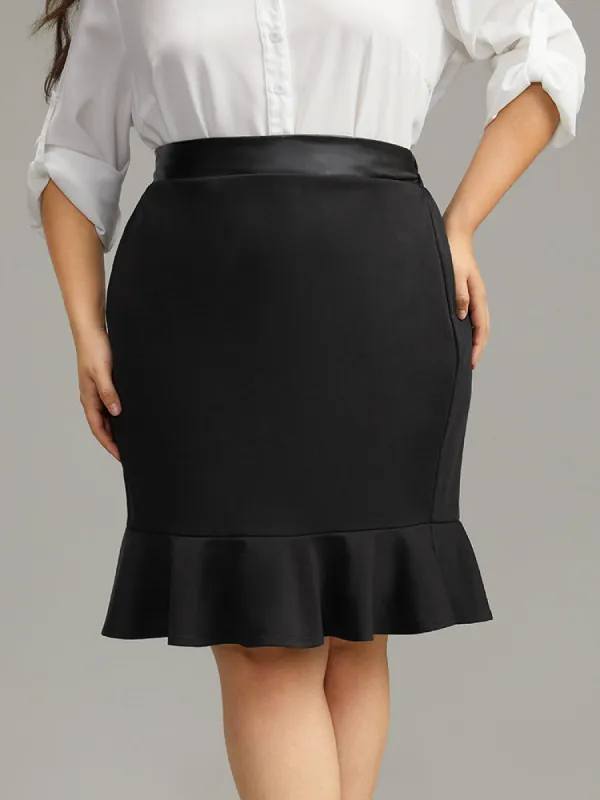 Plain Patchwork Mermaid Hem Skirt sold by Bloomchic