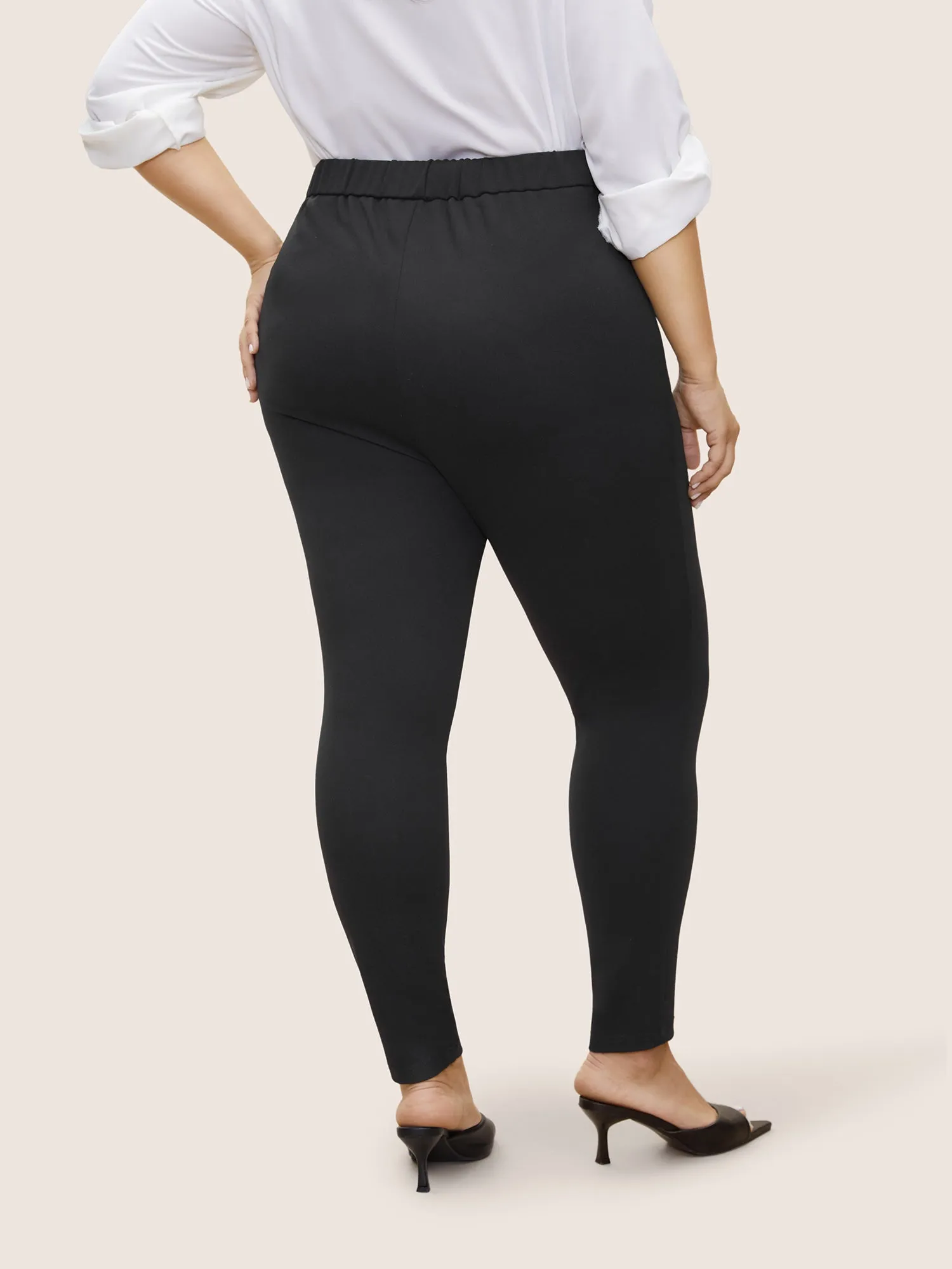 Plain Pocket Elastic Waist High Rise Pants sold by Bloomchic product image thumbnail 2