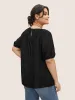 Linen Blend Gathered Shirred Puff Sleeve Blouse sold by Bloomchic
