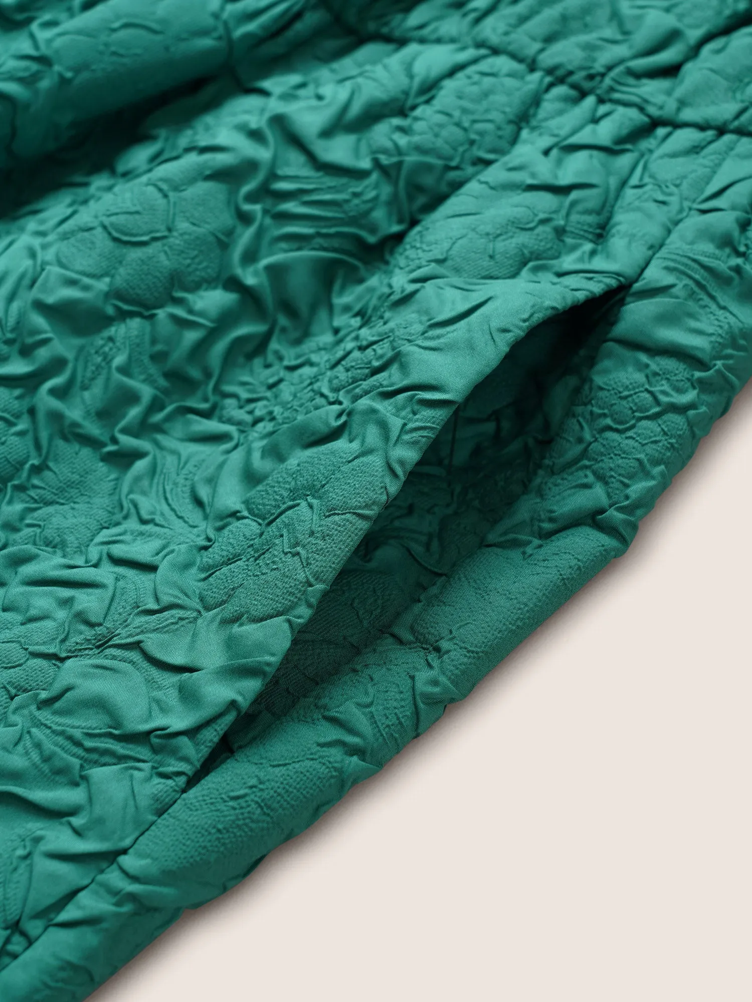 Plisse Patchwork Flutter Hem Square Neck Dress sold by Bloomchic product image thumbnail 5