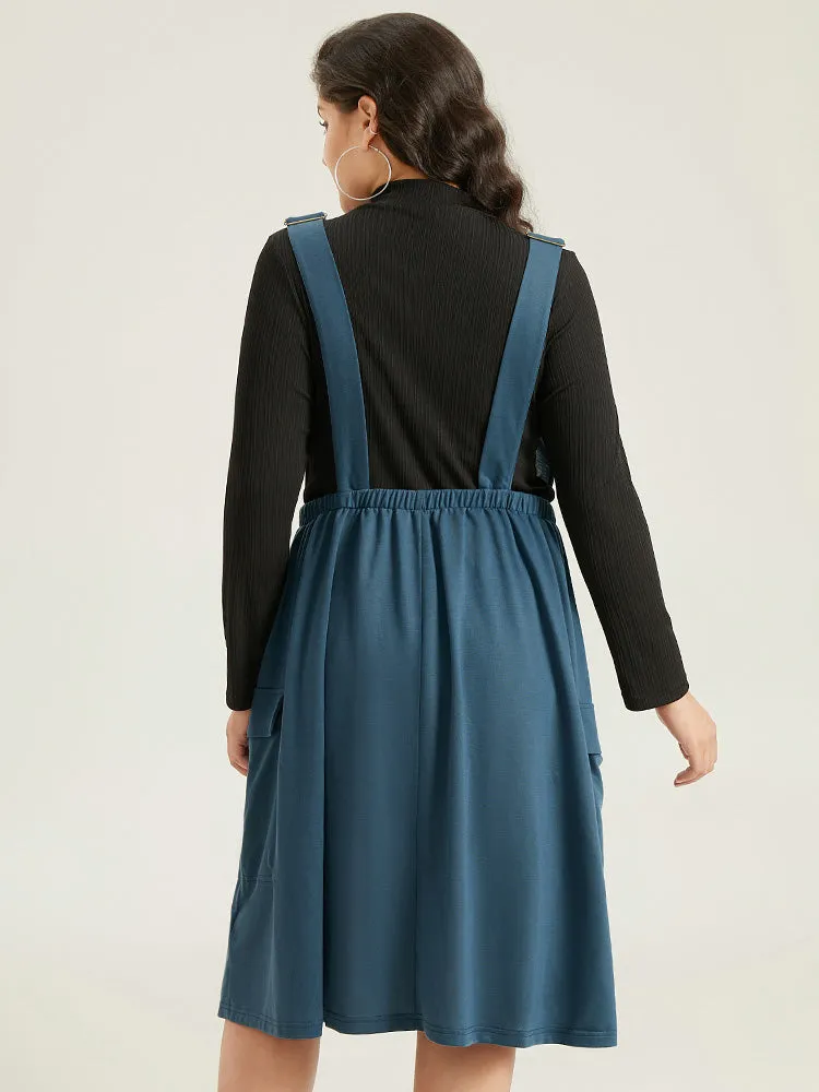 Solid Adjustable Straps Elastic Waist Dress sold by Bloomchic product image thumbnail 4