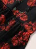 Roses Print Elastic Waist Gathered Tank Top sold by Bloomchic