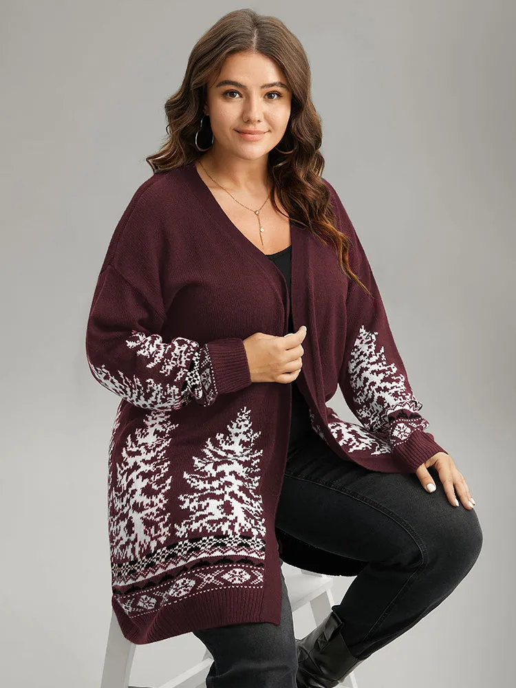 Christmas Trees Contrast Cardigan sold by Bloomchic product image thumbnail 3