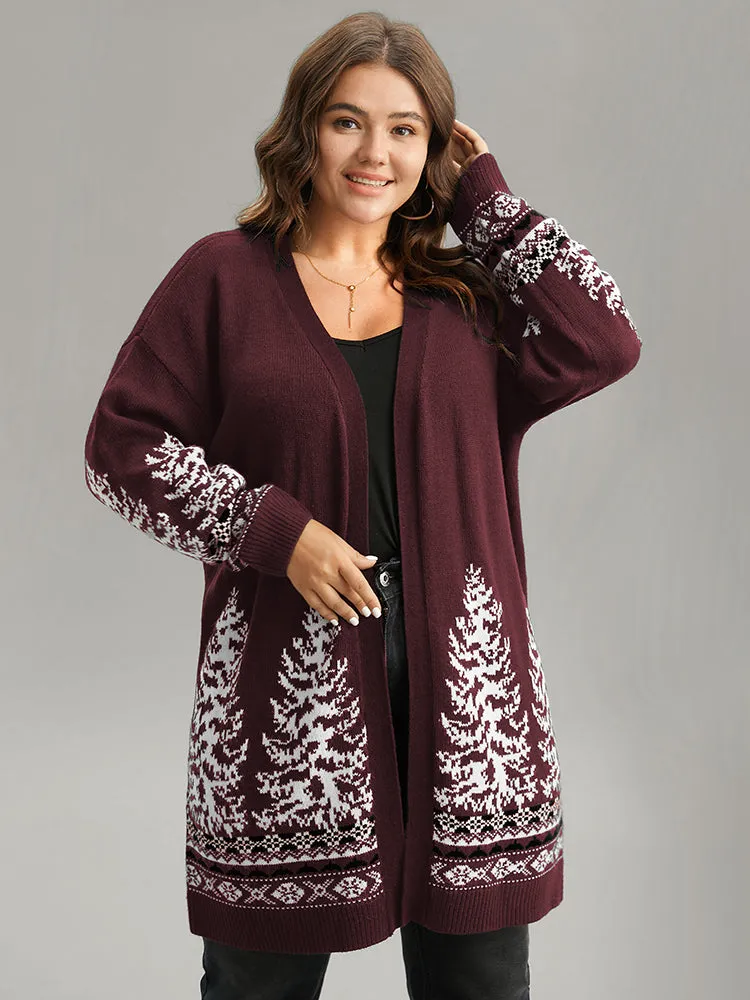 Christmas Trees Contrast Cardigan sold by Bloomchic