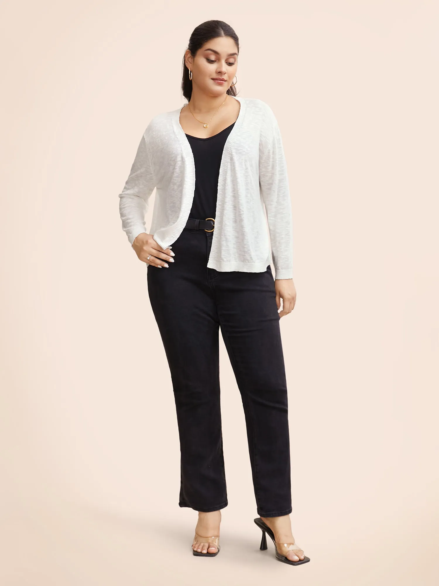 Solid Kimono Collar Knit Cardigan sold by Bloomchic product image thumbnail 3