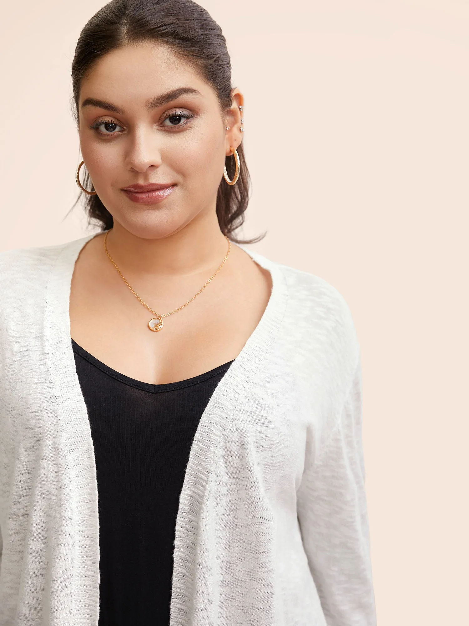 Solid Kimono Collar Knit Cardigan sold by Bloomchic product image thumbnail 4