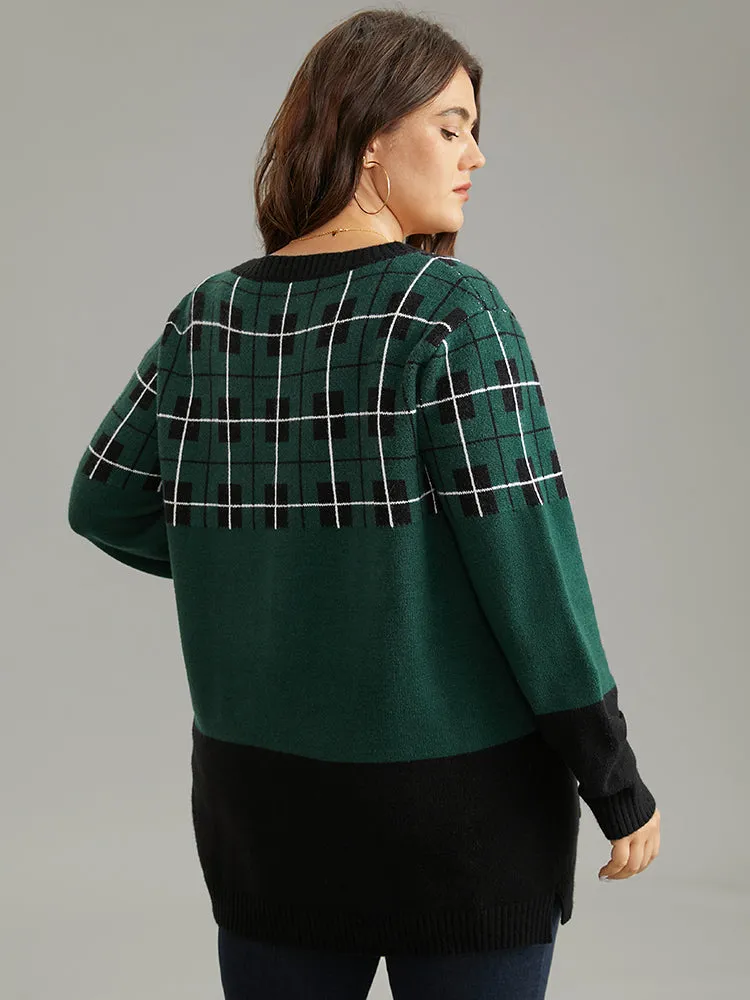 Supersoft Essentials Plaid Geometric Contrast Pocket Cardigan sold by Bloomchic product image thumbnail 2