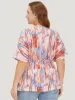 Allover Print Batwing Sleeve Shirred Blouse sold by Bloomchic