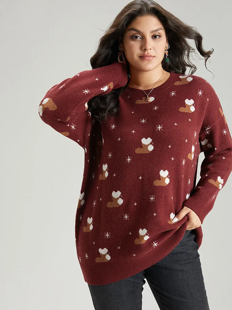 Supersoft Essentials Christmas Print Star Round Neck Pullover sold by Bloomchic