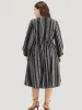 Striped Boho Print Shirred Split Hem Dress sold by Bloomchic