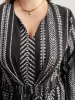 Striped Boho Print Shirred Split Hem Dress sold by Bloomchic