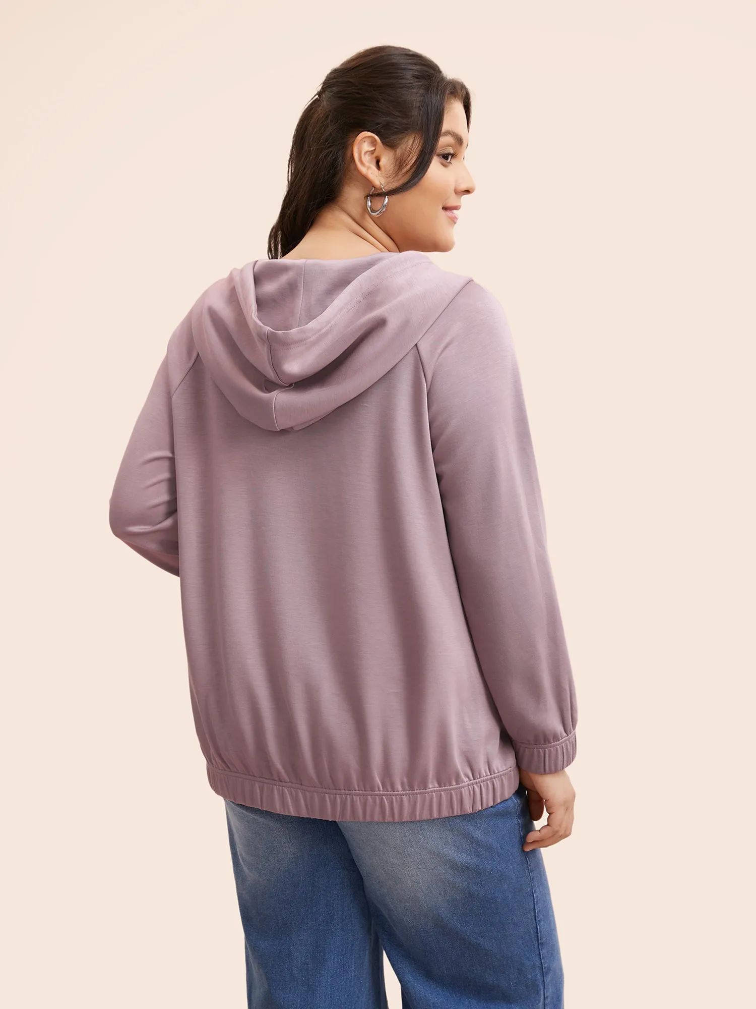 Supersoft Essentials Solid Hooded Drawstring Sweatshirt sold by Bloomchic product image thumbnail 5