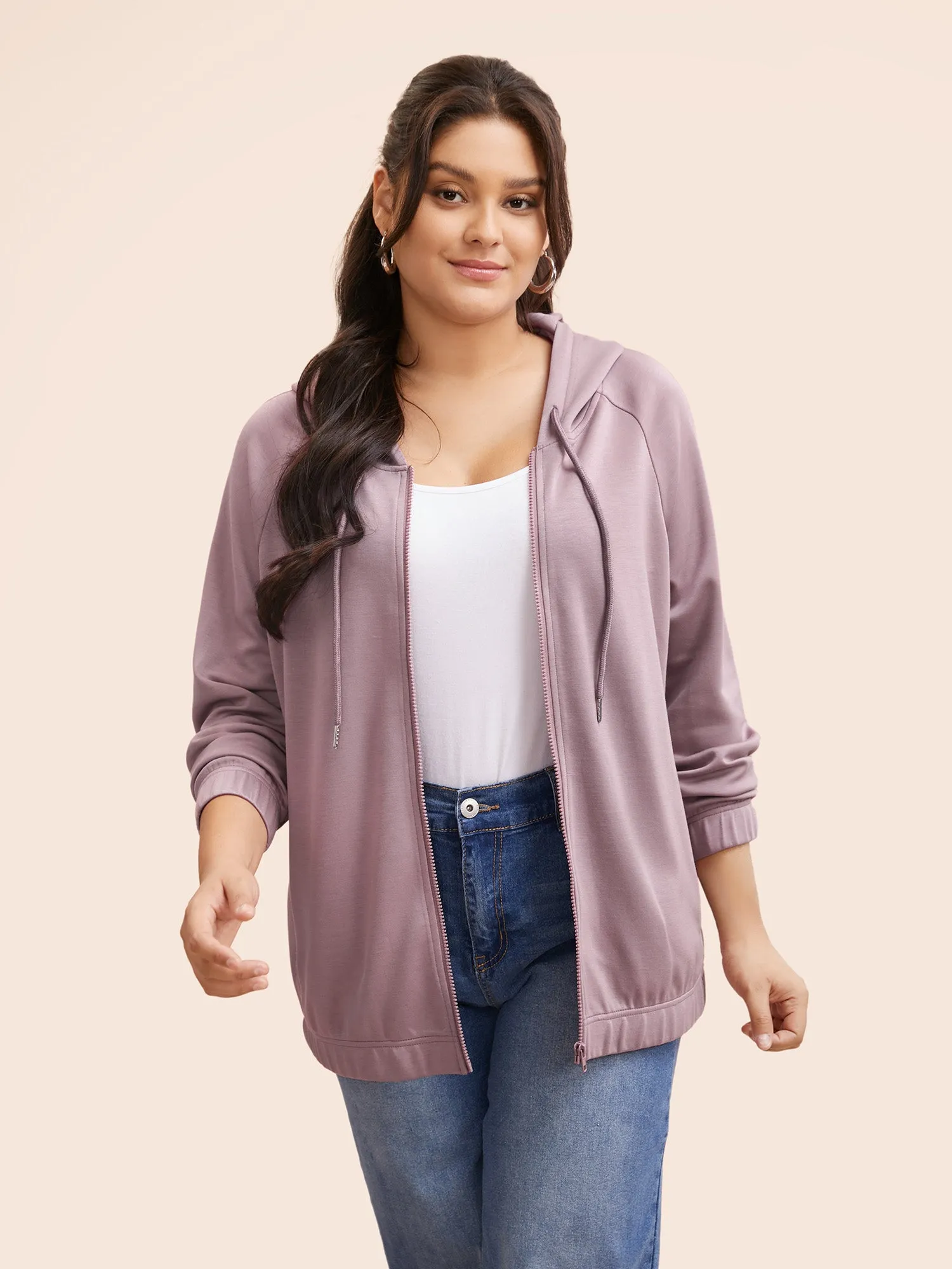 Supersoft Essentials Solid Hooded Drawstring Sweatshirt sold by Bloomchic product image thumbnail 2