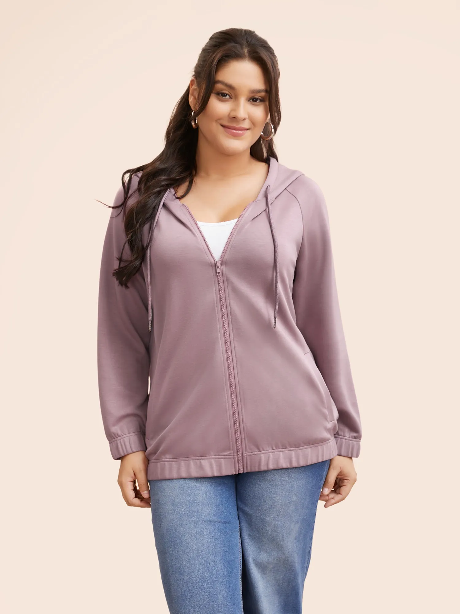 Supersoft Essentials Solid Hooded Drawstring Sweatshirt sold by Bloomchic
