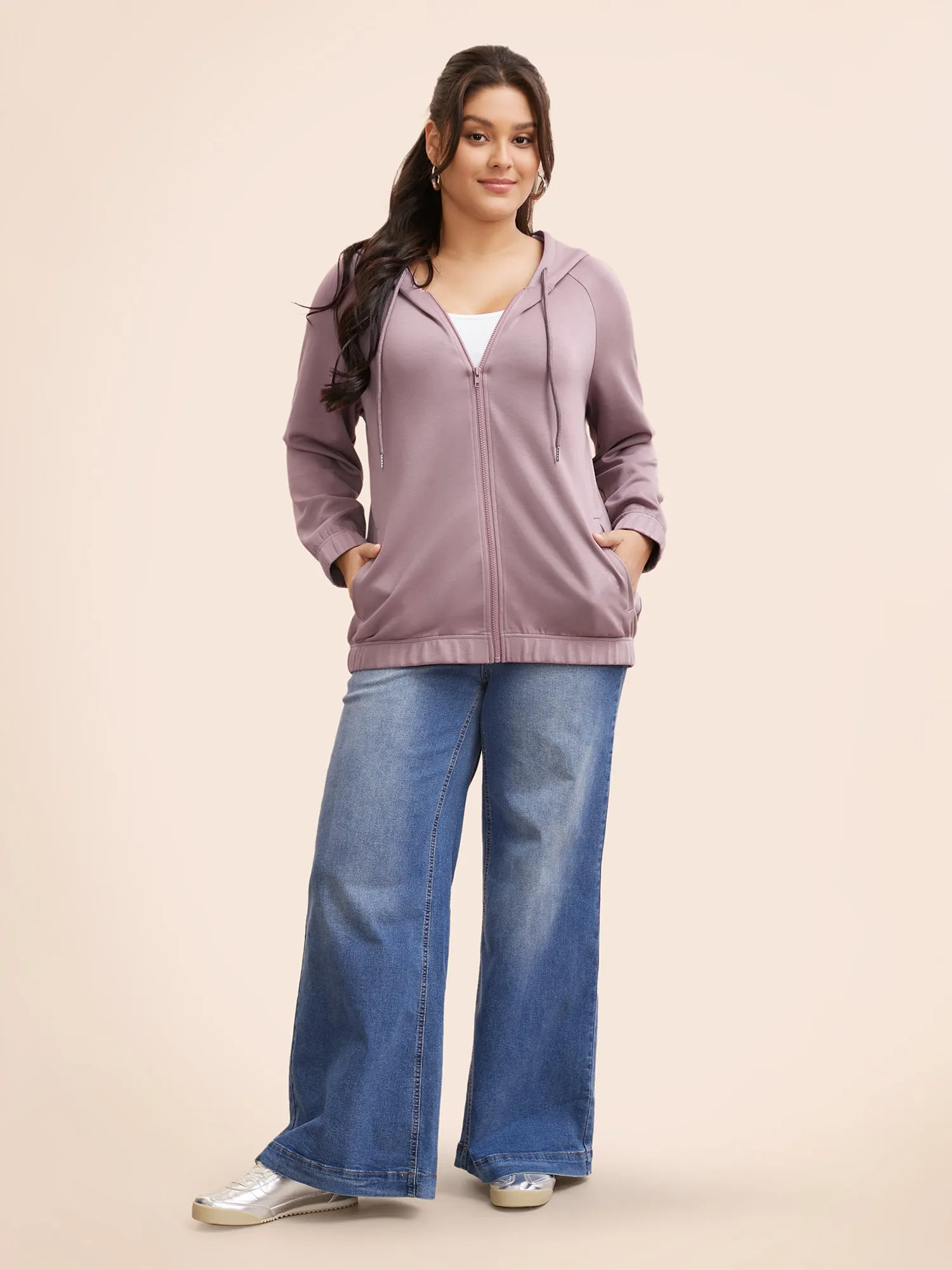 Supersoft Essentials Solid Hooded Drawstring Sweatshirt sold by Bloomchic product image thumbnail 4